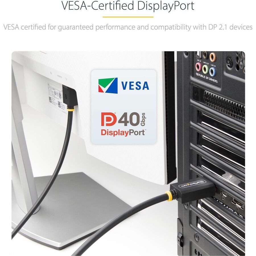 StarTech.com 6ft DisplayPort 2.1 Cable with VESA Certification for 8K/4K UHD Monitors