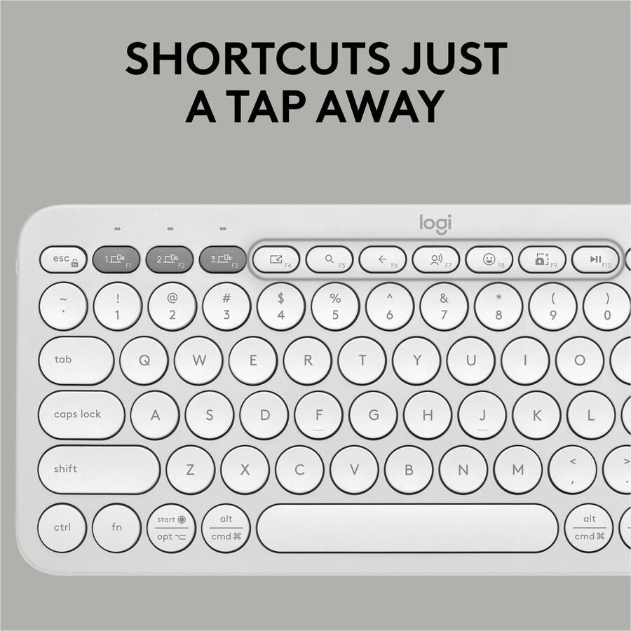 Logitech Pebble Keys 2 K380s Wireless Bluetooth Keyboard - Multi-Device Compatible in Tonal White