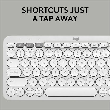 Logitech Pebble Keys 2 K380s Wireless Bluetooth Keyboard - Multi-Device Compatible in Tonal White