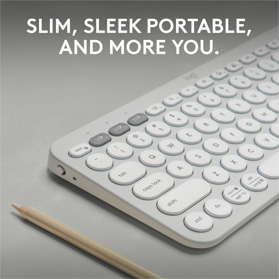 Logitech Pebble Keys 2 K380s Wireless Bluetooth Keyboard - Multi-Device Compatible in Tonal White