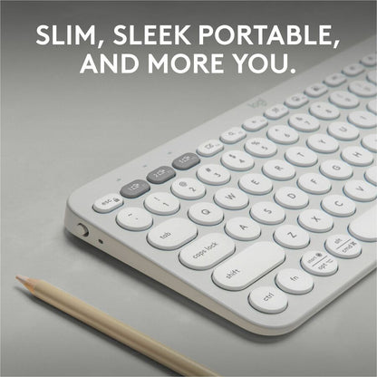 Logitech Pebble Keys 2 K380s Wireless Bluetooth Keyboard - Multi-Device Compatible in Tonal White