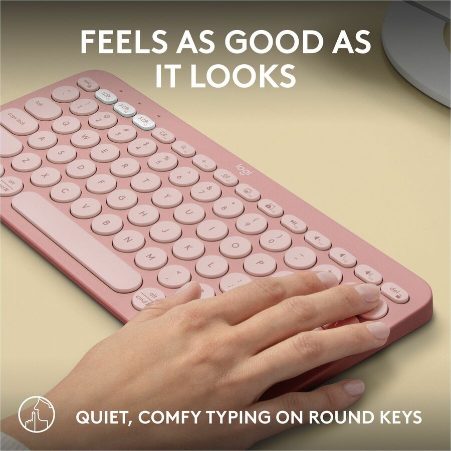 Logitech Pebble Keys 2 K380s Wireless Multi-Device Keyboard in Tonal Rose