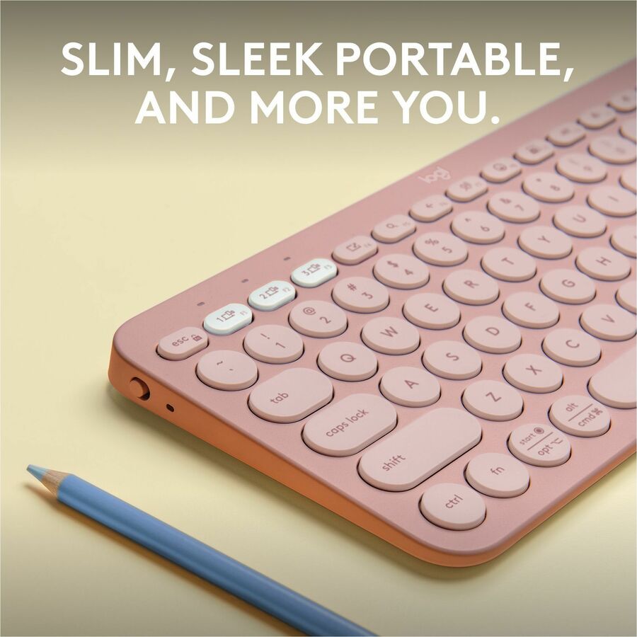 Logitech Pebble Keys 2 K380s Wireless Multi-Device Keyboard in Tonal Rose