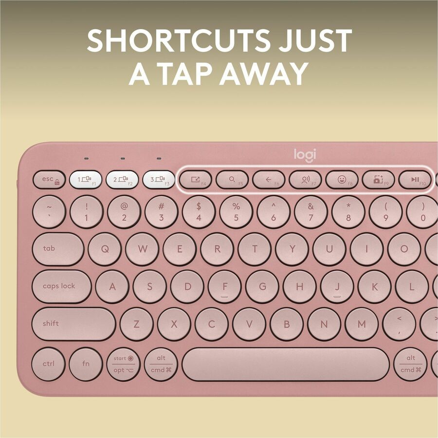 Logitech Pebble Keys 2 K380s Wireless Multi-Device Keyboard in Tonal Rose