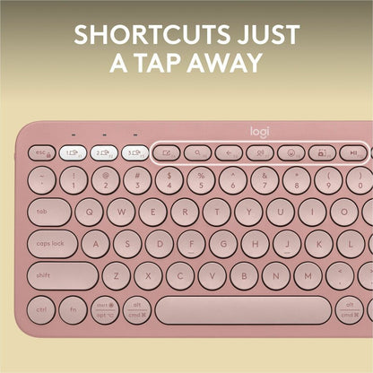 Logitech Pebble Keys 2 K380s Wireless Multi-Device Keyboard in Tonal Rose