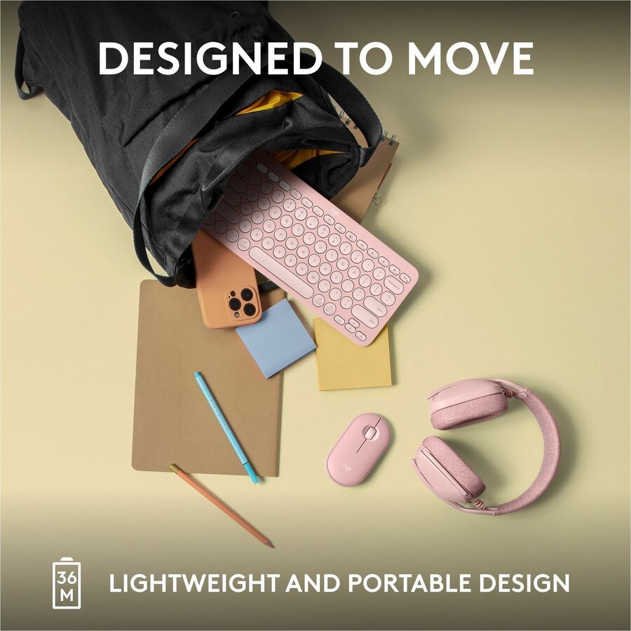 Logitech Pebble Keys 2 K380s Wireless Multi-Device Keyboard in Tonal Rose