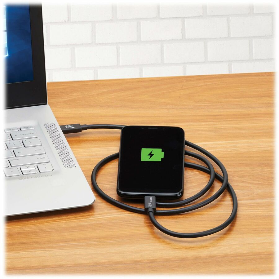 Eaton Tripp Lite Series USB4 40Gbps Cable (U521-1P2M-BK) – USB-C to USB-C, 8K 60Hz Video Streaming, 240W PD Charging, Black, 4 ft.
