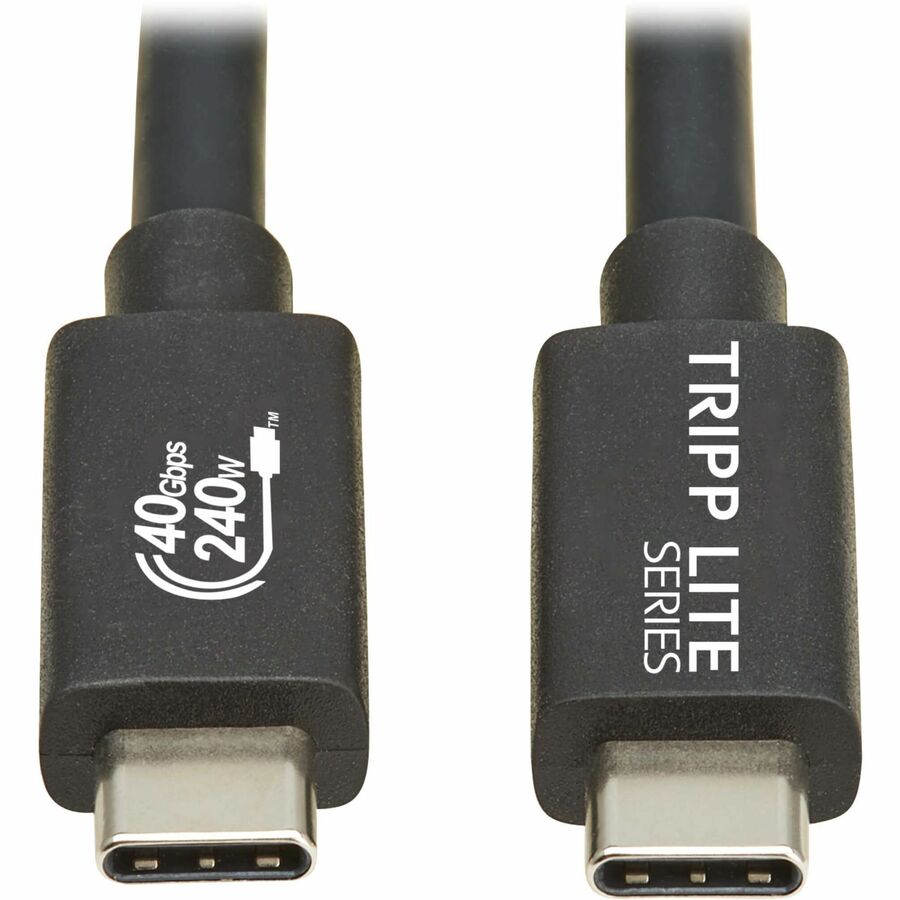 Eaton Tripp Lite Series USB4 40Gbps Cable (U521-1P2M-BK) – USB-C to USB-C, 8K 60Hz Video Streaming, 240W PD Charging, Black, 4 ft.