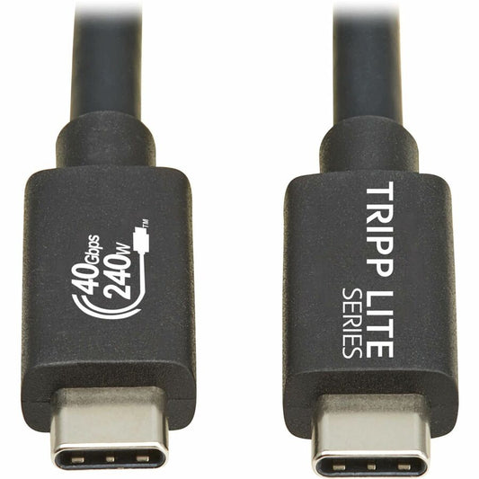 Eaton Tripp Lite Series USB4 40Gbps Cable (U521-1P2M-BK) – USB-C to USB-C, 8K 60Hz Video Streaming, 240W PD Charging, Black, 4 ft.