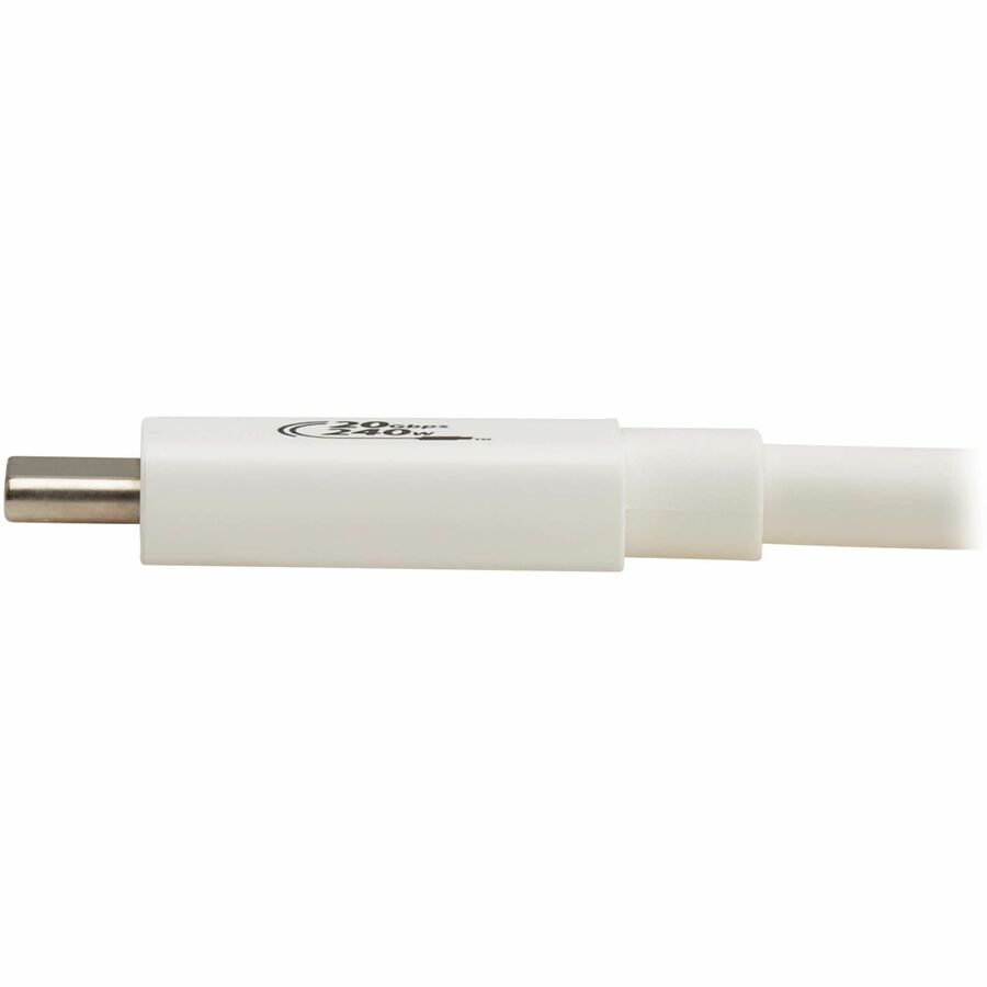 Eaton Tripp Lite Series USB4 20Gbps Cable (M/M) - USB-C to USB-C, 4K 60Hz, 240W PD Charging, White, 6.6 ft