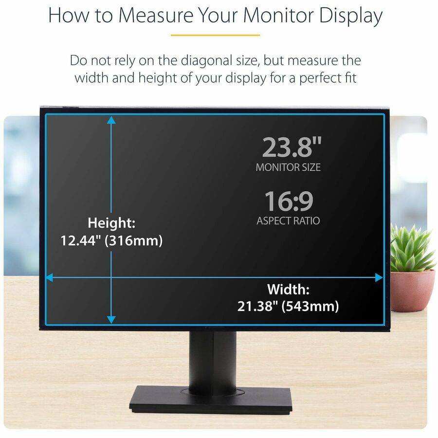 StarTech.com 23.8-inch 16:9 Acrylic Hanging Privacy Screen Filter