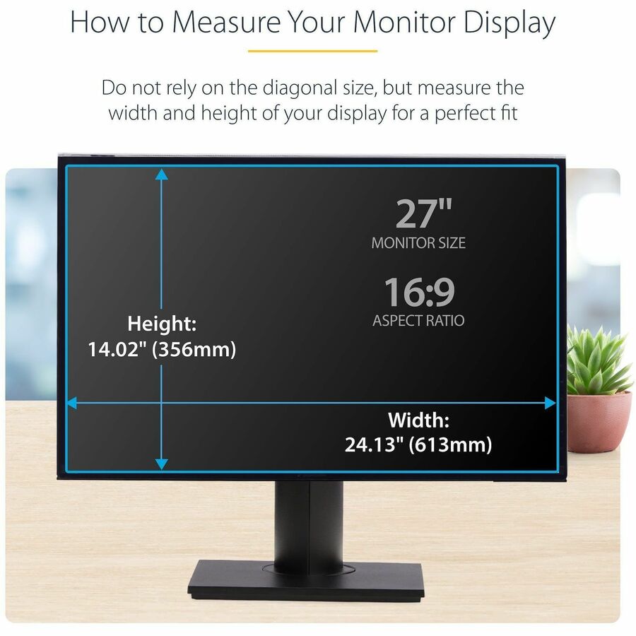 StarTech.com 27-inch 16:9 Acrylic Hanging Privacy Screen Filter for Monitors