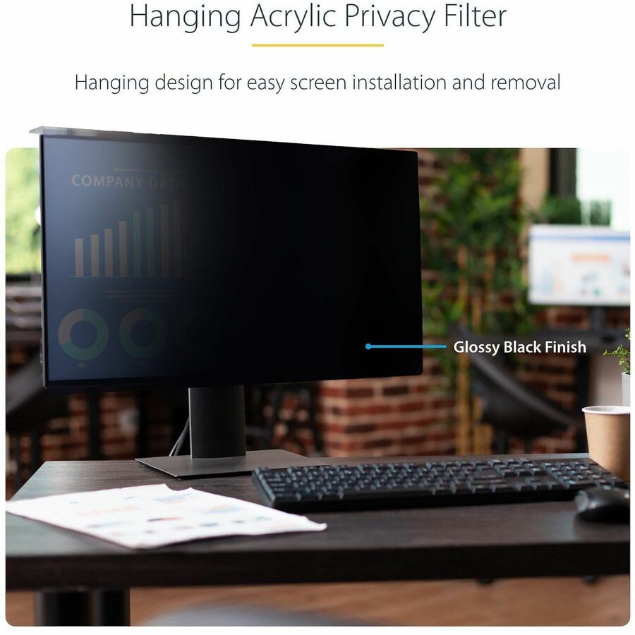 StarTech.com 24-Inch 16:10 Acrylic Hanging Privacy Screen - Monitor Screen Protector with Blue Light Reduction