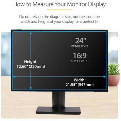 StarTech.com 24-inch 16:9 Acrylic Hanging Privacy Screen Filter for Monitors