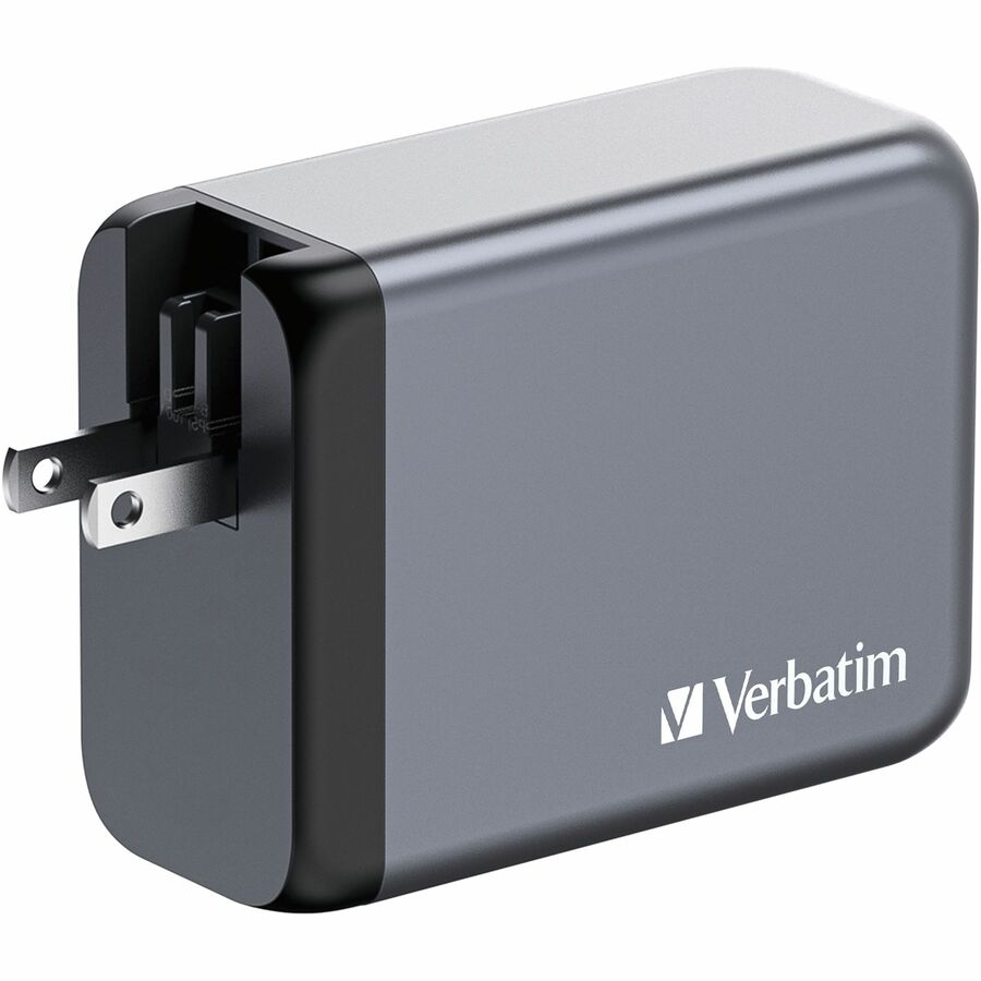Verbatim 200W GaN Wall Charger with 3 USB-C Power Delivery Ports and USB-A Quick Charge – Compact Travel-Friendly Power Adapter