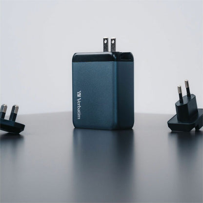Verbatim 200W GaN Wall Charger with 3 USB-C Power Delivery Ports and USB-A Quick Charge – Compact Travel-Friendly Power Adapter