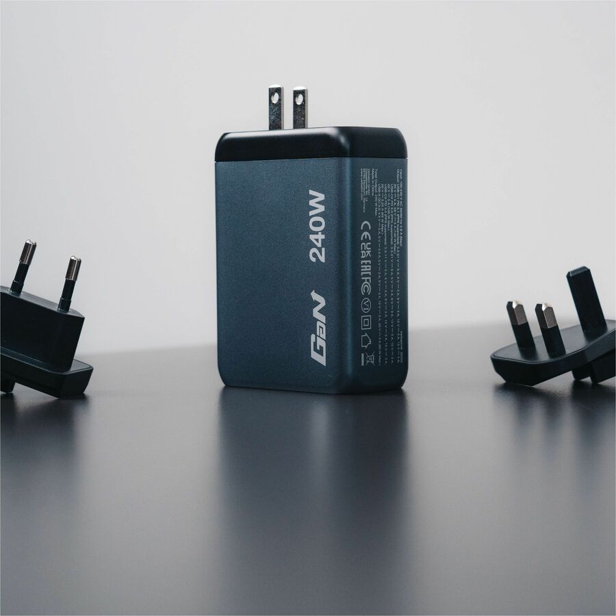 Verbatim 240W 4-Port GaN Wall Charger with USB-C Power Delivery and Quick Charge for Fast Device Charging