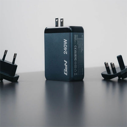 Verbatim 240W 4-Port GaN Wall Charger with USB-C Power Delivery and Quick Charge for Fast Device Charging