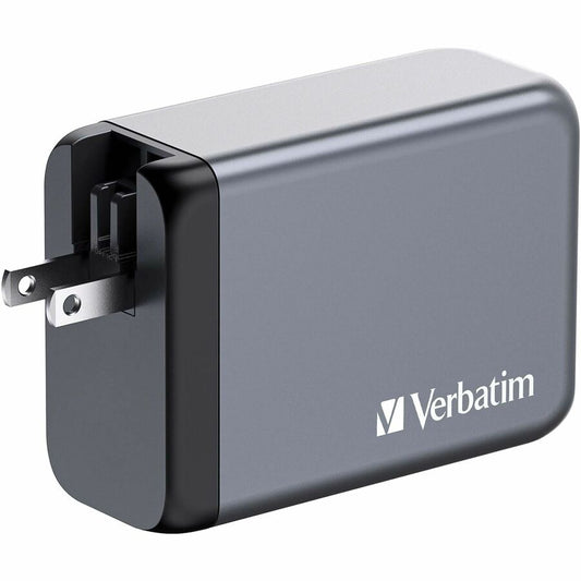 Verbatim 240W 4-Port GaN Wall Charger with USB-C Power Delivery and Quick Charge for Fast Device Charging