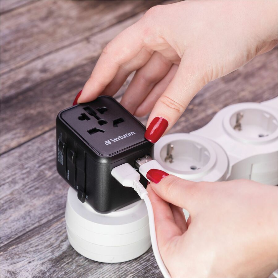 Verbatim UTA-01 Universal Travel Adapter 12W with USB-A Charging Ports