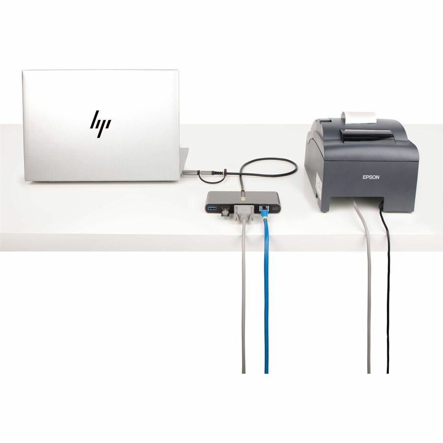 StarTech.com 2-Port USB-C Hub with Gigabit Ethernet, RS-232 Serial, and 100W Power Delivery Pass-Through (Part #5G2A1SGBB-USB-C-HUB)