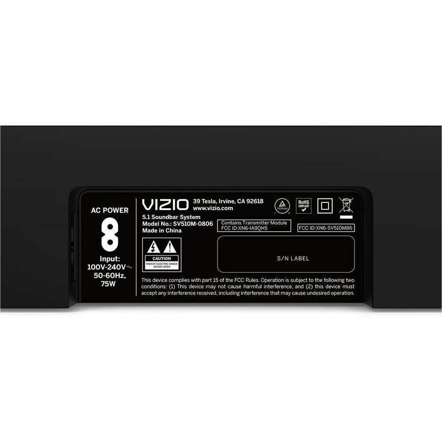 VIZIO 5.1 Bluetooth Sound Bar Speaker with Dolby Atmos and Wireless Subwoofer