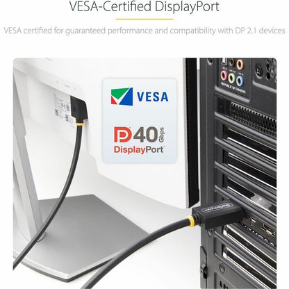 StarTech.com 3ft DisplayPort 2.1 Cable with VESA Certification – Supports 8K 60Hz, HDR, DSC 1.2a, and HDCP 2.2