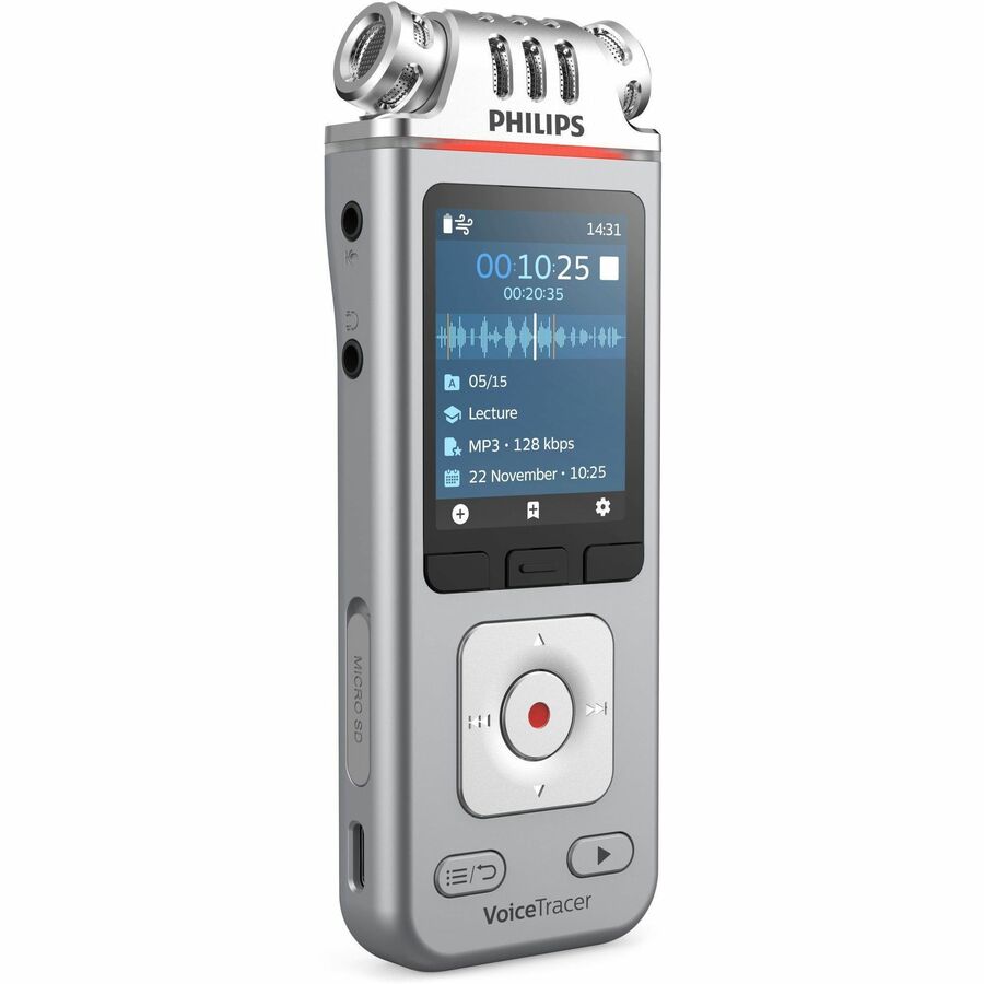 Philips Voice Tracer DVT4110 Digital Voice Recorder with 8GB Storage and Hi-Fi Microphones