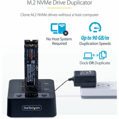 StarTech.com M2-HDD-DUPLICATOR-N1 1:1 M.2 NVMe Drive Duplicator and Cloner with USB 3.2 Gen 2x2