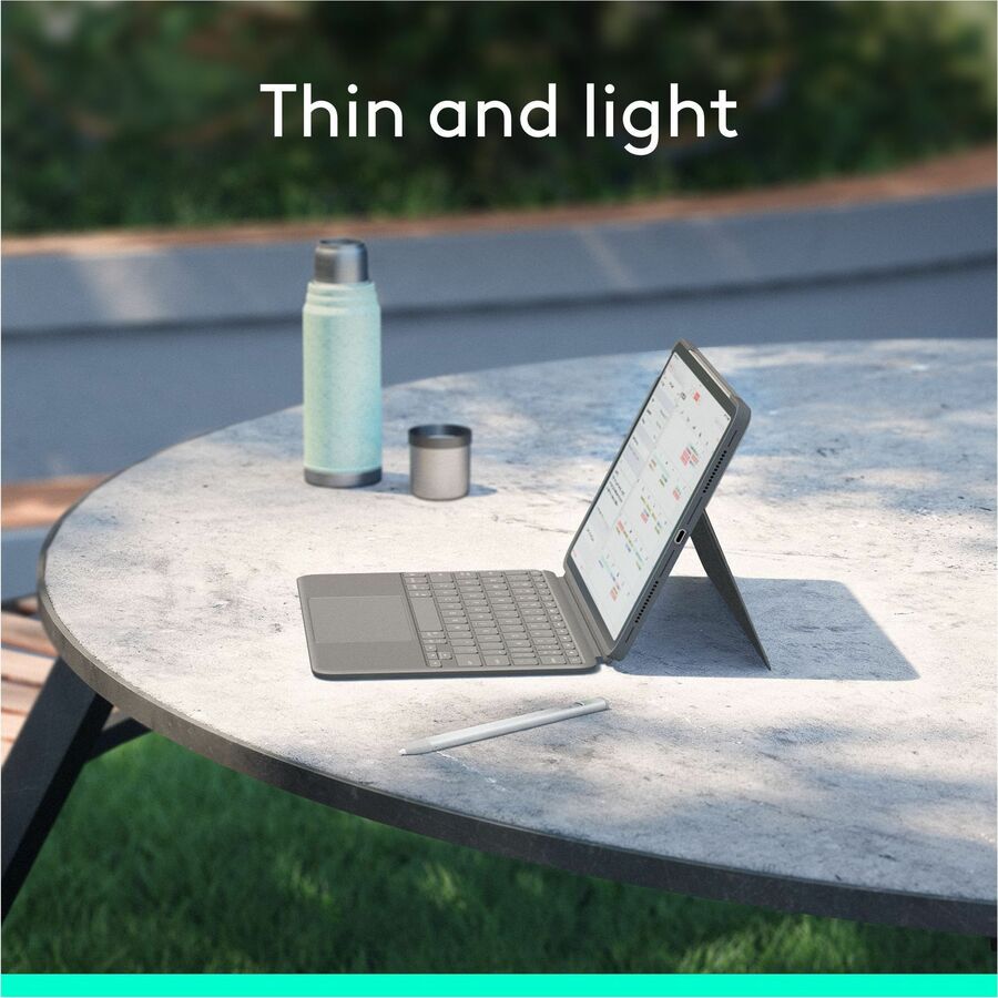 Logitech Combo Touch for iPad Air 11-inch (M2 & M3) and 5th Gen - Oxford Gray Keyboard Case with Detachable Backlit Keyboard and Kickstand