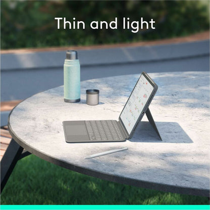 Logitech Combo Touch for iPad Air 11-inch (M2 & M3) and 5th Gen - Oxford Gray Keyboard Case with Detachable Backlit Keyboard and Kickstand