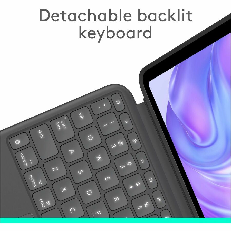 Logitech Combo Touch Keyboard Case for iPad Pro 11-inch (2024 & 2025) – Detachable Backlit Keyboard with Adjustable Kickstand in Graphite
