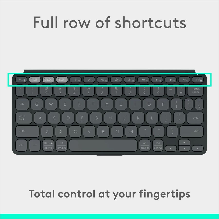 Logitech Keys-To-Go 2 Portable Bluetooth Keyboard for Tablets and Phones - Slim, Recycled Plastic Design in Graphite