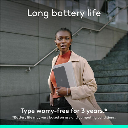 Logitech Keys-To-Go 2 Portable Bluetooth Keyboard for Tablets and Phones - Slim, Recycled Plastic Design in Graphite