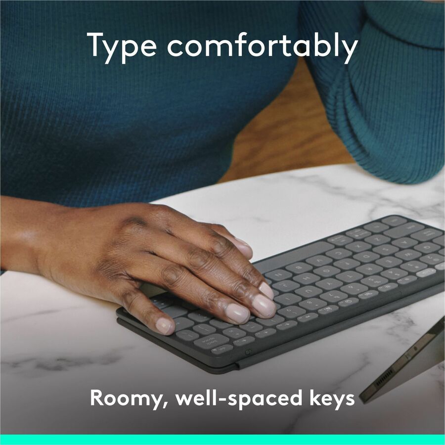 Logitech Keys-To-Go 2 Portable Wireless Keyboard with Built-in Cover for iPad, iPhone, Mac, and Apple TV - Graphite