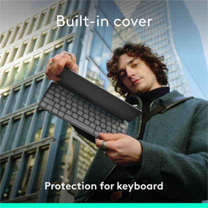 Logitech Keys-To-Go 2 Portable Wireless Keyboard with Built-in Cover for iPad, iPhone, Mac, and Apple TV - Graphite