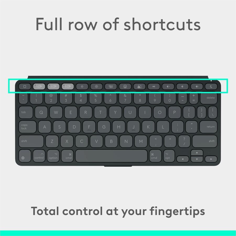 Logitech Keys-To-Go 2 Portable Wireless Keyboard with Built-in Cover for iPad, iPhone, Mac, and Apple TV - Graphite