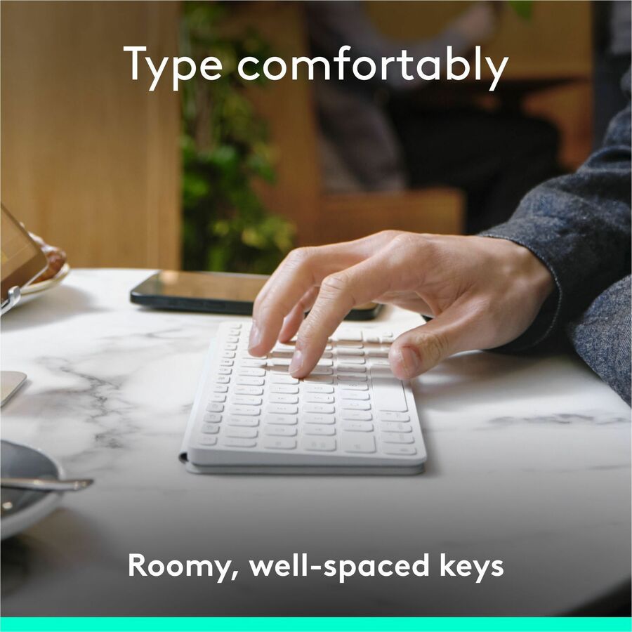 Logitech Keys-To-Go 2 Portable Wireless Keyboard for iPad and Apple Devices - Pale Gray