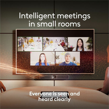 Logitech MeetUp 2 All-in-One USB Conference Camera with Built-In AI for Small Meeting Rooms