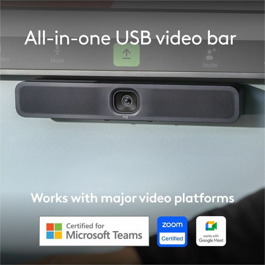Logitech MeetUp 2 All-in-One USB Conference Camera with Built-In AI for Small Meeting Rooms