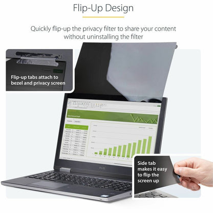 StarTech.com 14-inch 16:10 Flip-Up Privacy Screen with Touch and Blue Light Filter