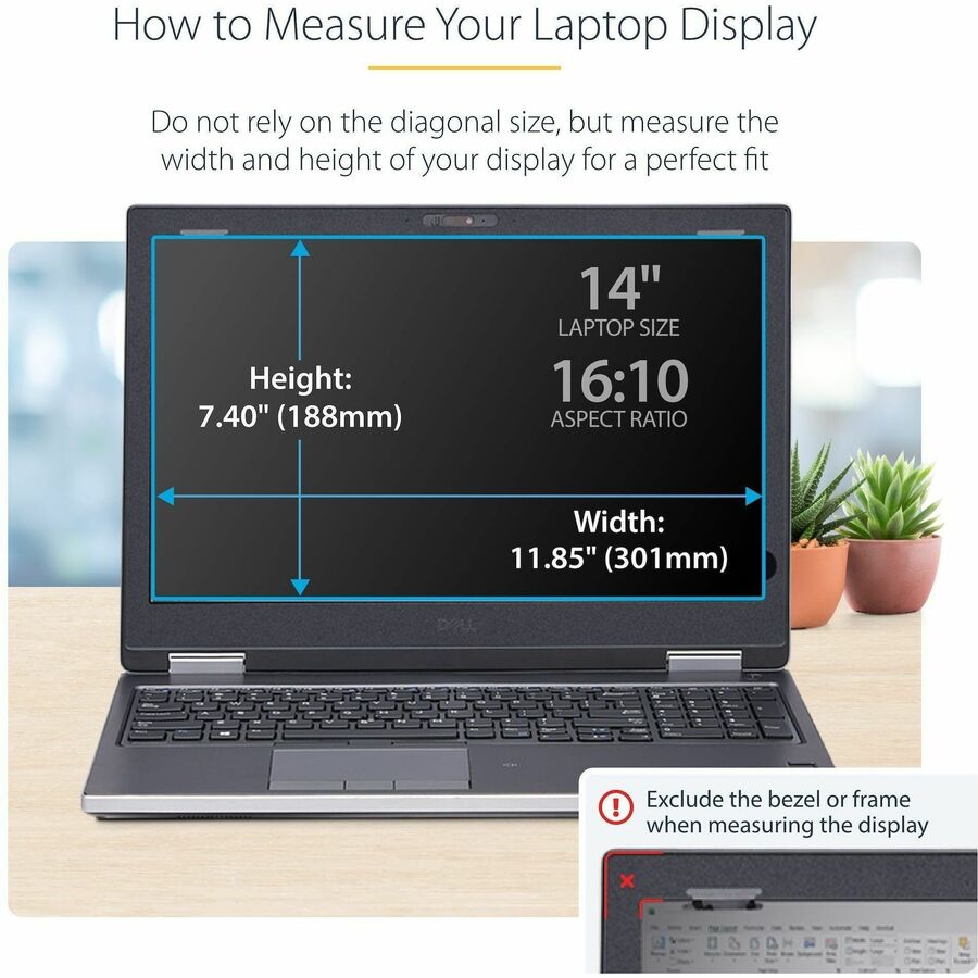 StarTech.com 14-inch 16:10 Flip-Up Privacy Screen with Touch and Blue Light Filter
