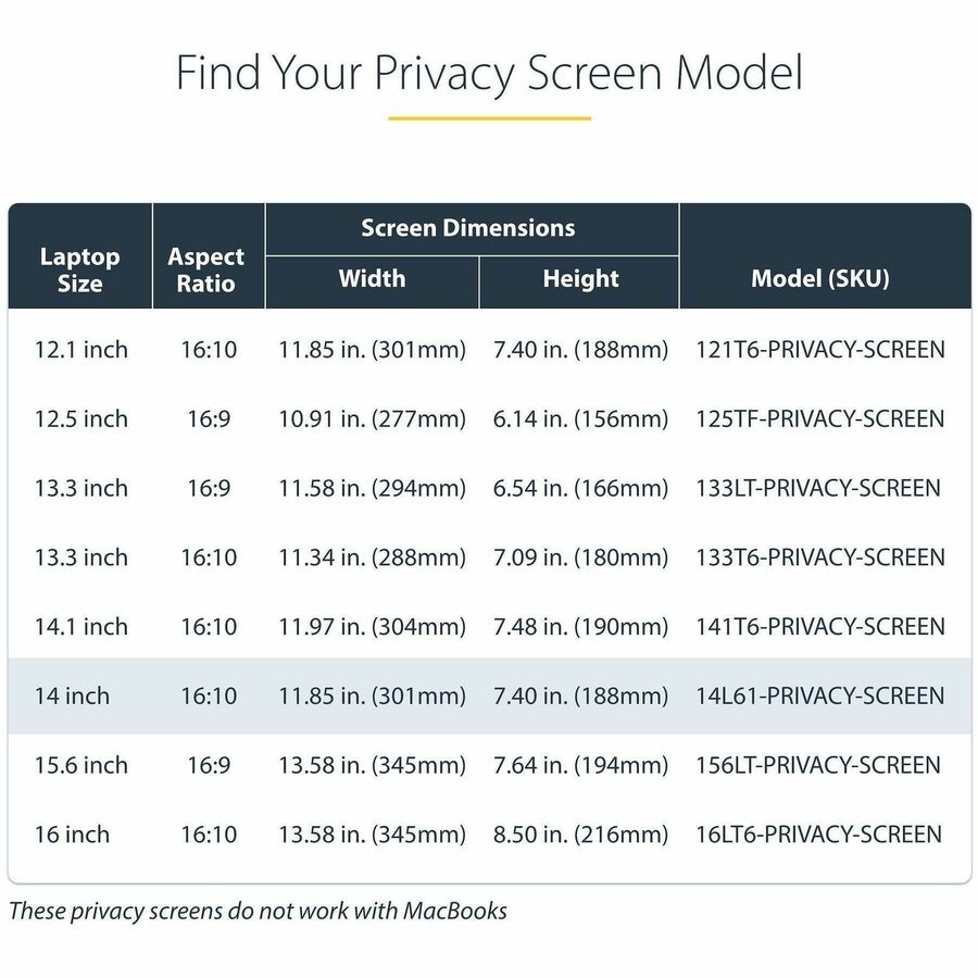 StarTech.com 14-inch 16:10 Flip-Up Privacy Screen with Touch and Blue Light Filter