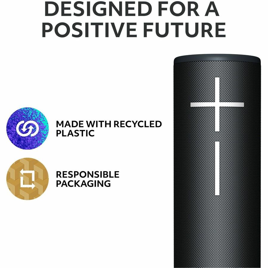 Ultimate Ears MEGABOOM 4 Portable Waterproof Bluetooth Speaker with Thundering Bass and 20-Hour Battery - Black