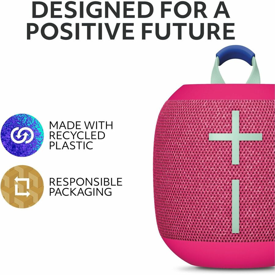 Ultimate Ears WONDERBOOM 4 Portable Waterproof Bluetooth Speaker – Pink