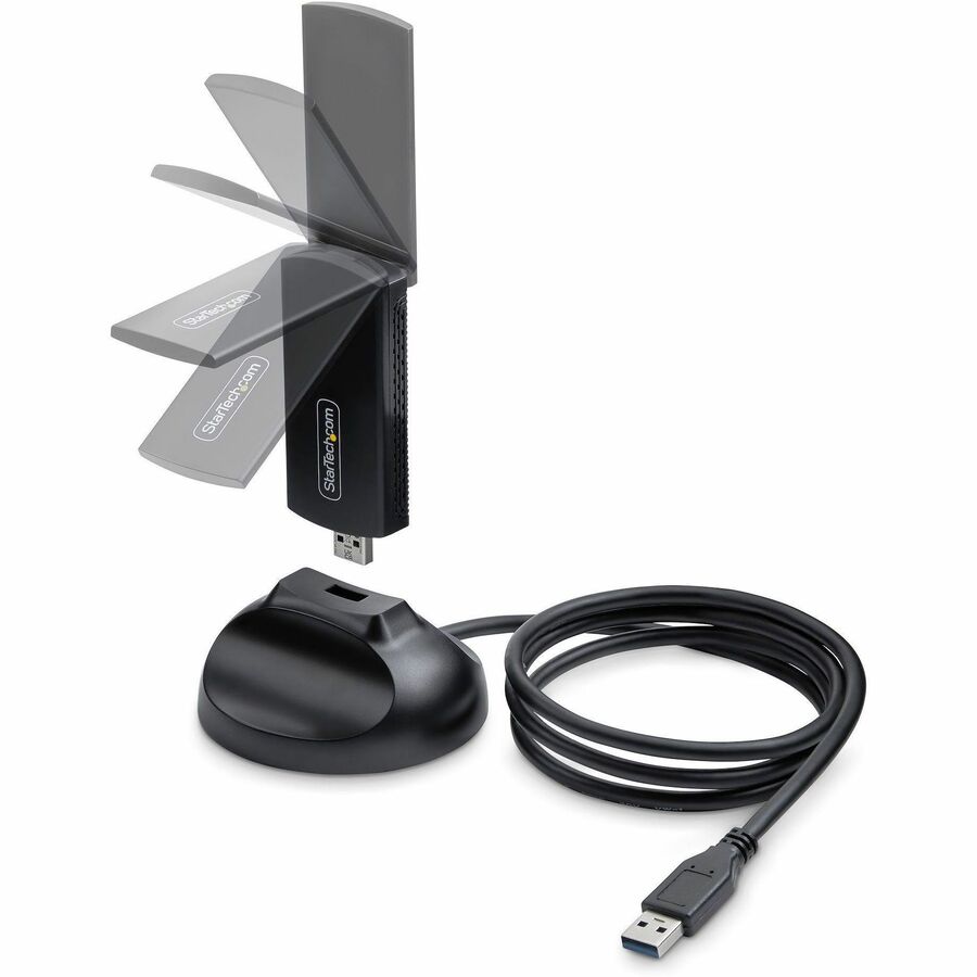 StarTech.com Wi-Fi 6E USB Adapter AX54005A-USB-WIFI-6E for Desktop and Laptop – Tri-Band Wireless NIC up to 5400 Mbps