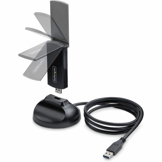 StarTech.com Wi-Fi 6E USB Adapter AX54005A-USB-WIFI-6E for Desktop and Laptop – Tri-Band Wireless NIC up to 5400 Mbps