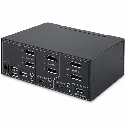 StarTech.com 2-Port Dual-DisplayPort 1.4 KVM Switch with 8K 60Hz Support – Supports Dual USB 3.2 Ports and Hotkey Control