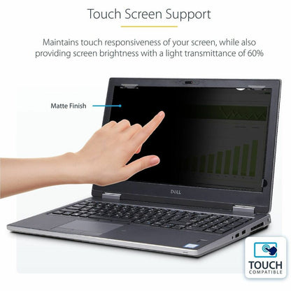 StarTech.com 15.6-inch Flip-Up Privacy Screen with Touch and Blue Light Filter for Laptops