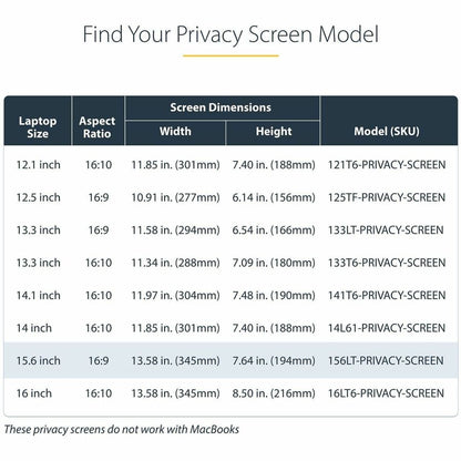 StarTech.com 15.6-inch Flip-Up Privacy Screen with Touch and Blue Light Filter for Laptops